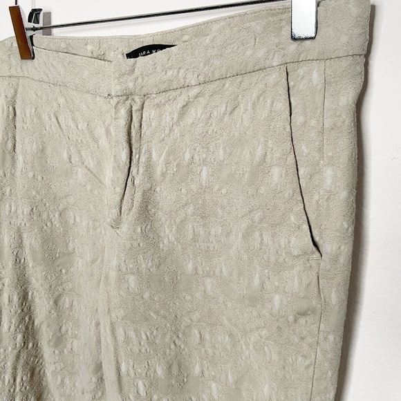 ZARA | Light Tan Textured Cigarette Pant - Picture 4 of 10